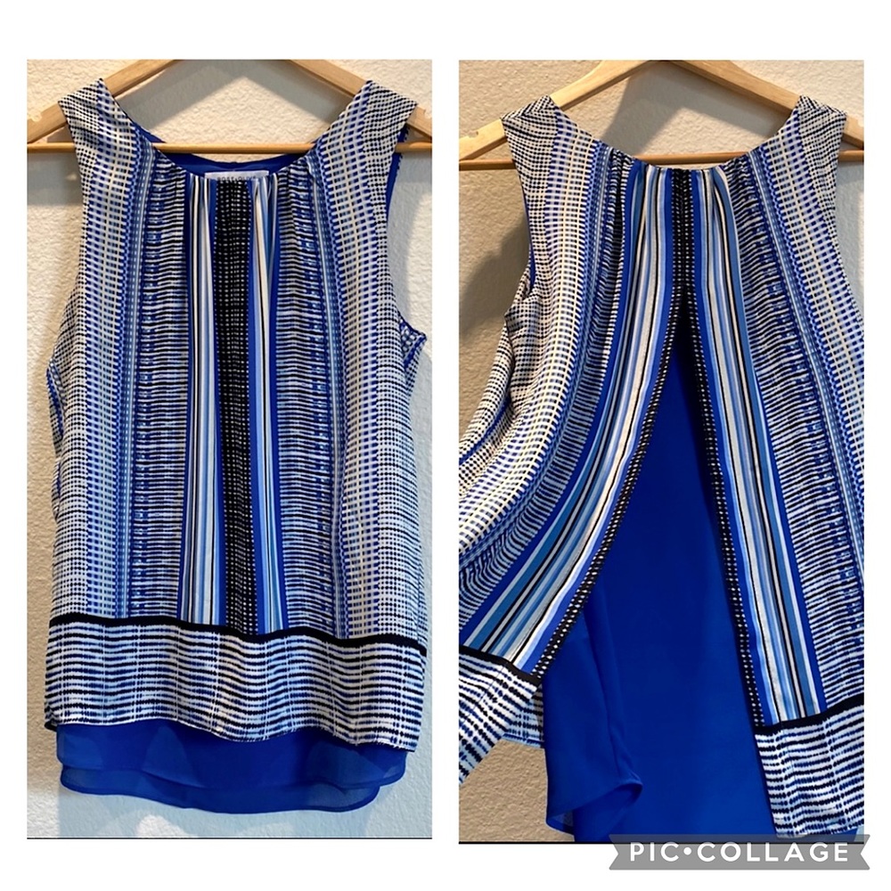 3/$20- Rose + Olive- Sleeveless Blouse (S) EUC